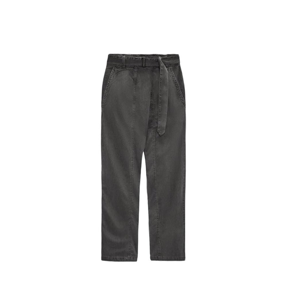 ZARA BELTED UTILITY TROUSERS ANTHRACITE GREY SIZE S | 4877/053/807